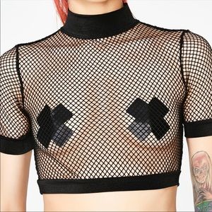 Fishnet Crop Top